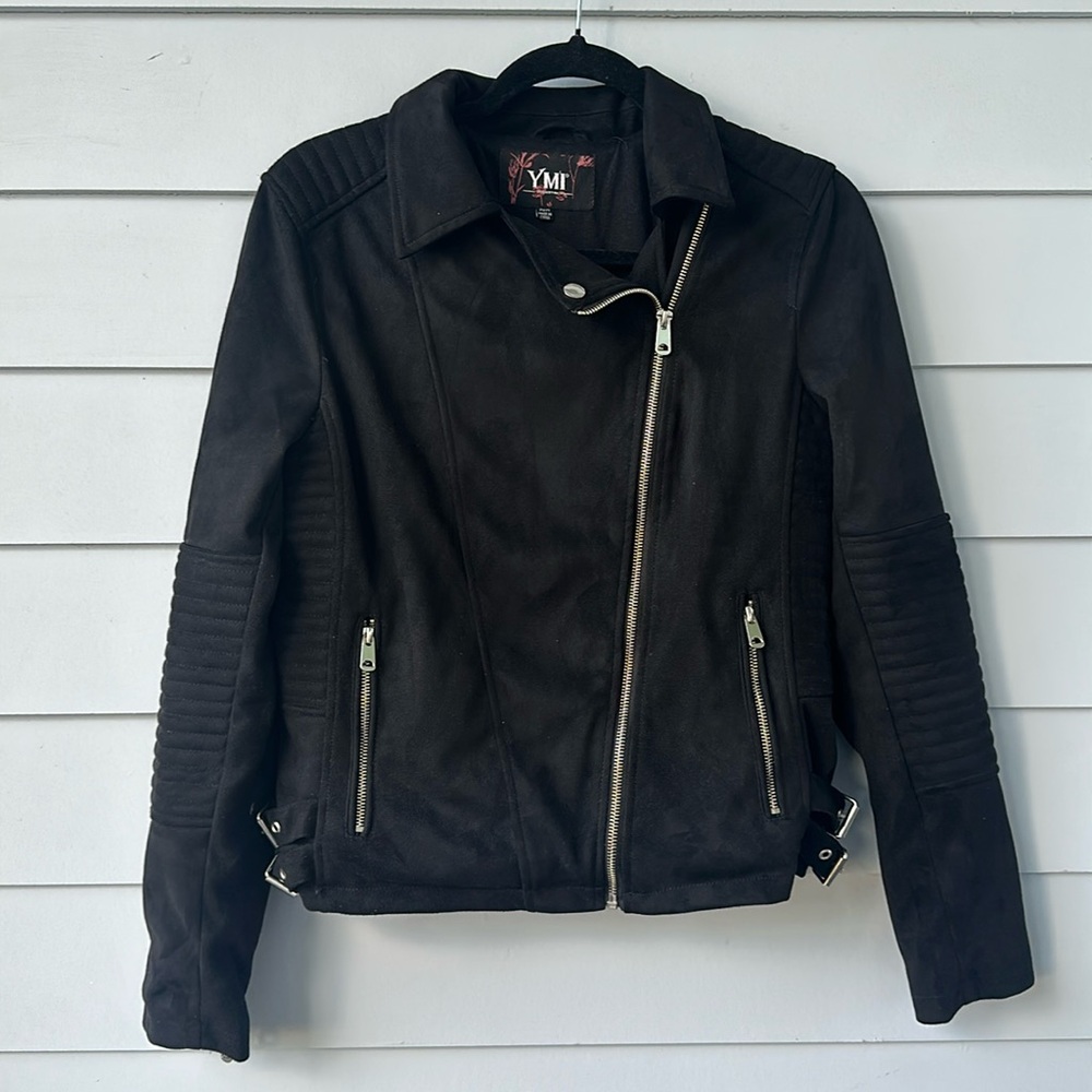 ☀️BOGO Item YMI Black Faux Suede Moto Jacket w/ Assymetrical Zipper☀️